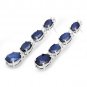 10.40Ct Natural Sapphire and Diamond 14K Solid White Gold Earrings