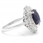 8.80Ct Natural Blue Sapphire & Diamond 14K White Solid Gold Ring