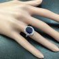 8.80Ct Natural Blue Sapphire & Diamond 14K White Solid Gold Ring