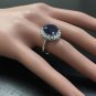 8.80Ct Natural Blue Sapphire & Diamond 14K White Solid Gold Ring