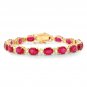 26.90Ct Natural Ruby & Diamond 14K Solid Yellow Gold Bracelet