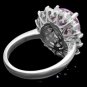 6.30 Carats NATURAL KUNZITE and DIAMOND 14K Solid White Gold Ring