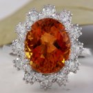 5.90Ct Natural Madeira Citrine and Diamond 14K Solid White Gold Ring