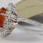 5.90Ct Natural Madeira Citrine and Diamond 14K Solid White Gold Ring