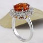 5.90Ct Natural Madeira Citrine and Diamond 14K Solid White Gold Ring