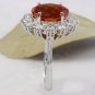 5.90Ct Natural Madeira Citrine and Diamond 14K Solid White Gold Ring