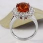 5.90Ct Natural Madeira Citrine and Diamond 14K Solid White Gold Ring