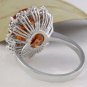 5.90Ct Natural Madeira Citrine and Diamond 14K Solid White Gold Ring