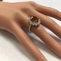 5.90Ct Natural Madeira Citrine and Diamond 14K Solid White Gold Ring