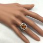 5.90Ct Natural Madeira Citrine and Diamond 14K Solid White Gold Ring