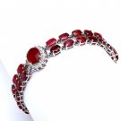 23.30Ct Natural Ruby & Diamond 14K Solid White Gold Bracelet