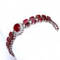 23.30Ct Natural Ruby & Diamond 14K Solid White Gold Bracelet