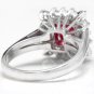 4.40 Carats Red Ruby and Natural Diamond 14K Solid White Gold Ring
