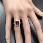 4.40 Carats Red Ruby and Natural Diamond 14K Solid White Gold Ring