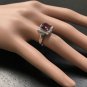 4.40 Carats Red Ruby and Natural Diamond 14K Solid White Gold Ring