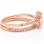 1.40 Carats Natural Morganite and Diamond 14K Solid Rose Matching Rings
