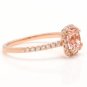 1.40 Carats Natural Morganite and Diamond 14K Solid Rose Matching Rings