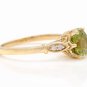 1.58 Carats Natural Peridot and Diamond 14K Solid Yellow Gold Ring