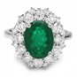 4.85Ct Natural Emerald & Diamond 14K Solid White Gold Ring
