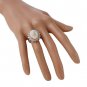 6.73Ct Natural Ethiopian Opal and Diamond 14K Solid White Gold Ring