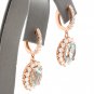 11.00Ct Natural Aquamarine and Diamond 14K Solid Rose Gold Earrings