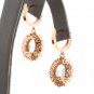 11.00Ct Natural Aquamarine and Diamond 14K Solid Rose Gold Earrings