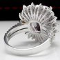 7.00 Carats NATURAL KUNZITE and DIAMOND 14K Solid White Gold Ring
