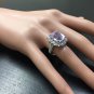7.00 Carats NATURAL KUNZITE and DIAMOND 14K Solid White Gold Ring