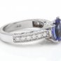 2.80 Carats NATURAL TANZANITE and DIAMOND 14K Solid White Gold Ring