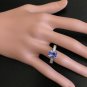 2.80 Carats NATURAL TANZANITE and DIAMOND 14K Solid White Gold Ring