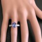 2.80 Carats NATURAL TANZANITE and DIAMOND 14K Solid White Gold Ring