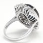 12.70Ct Natural Blue Sapphire & Diamond 14K White Solid Gold Ring