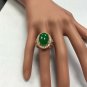 11.00Ct NATURAL JADE JADEITE and DIAMOND 14K Solid Rose Gold Ring