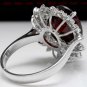 8.80 Carats Natural Red Garnet & Diamond 14K Solid White Gold Ring