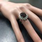 8.80 Carats Natural Red Garnet & Diamond 14K Solid White Gold Ring