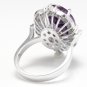 9.75 Carats Natural Amethyst and Diamond 14K Solid White Gold Ring