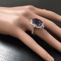 9.75 Carats Natural Amethyst and Diamond 14K Solid White Gold Ring