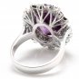 9.10Ct Natural Amethyst & Diamond 14K Solid White Gold Ring