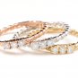 0.45 Carats Set of Three Stackable Rings in 14K Solid Multi Color Gold