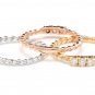 0.45 Carats Set of Three Stackable Rings in 14K Solid Multi Color Gold