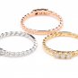 0.45 Carats Set of Three Stackable Rings in 14K Solid Multi Color Gold