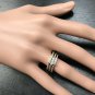 0.45 Carats Set of Three Stackable Rings in 14K Solid Multi Color Gold