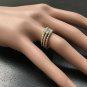 0.45 Carats Set of Three Stackable Rings in 14K Solid Multi Color Gold
