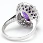 6.25 Carats Natural Amethyst and Diamond 14K Solid White Gold Ring