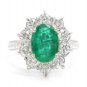 5.20Ct Natural Emerald & Diamond 14K Solid White Gold Ring