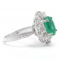 5.20Ct Natural Emerald & Diamond 14K Solid White Gold Ring
