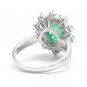 5.20Ct Natural Emerald & Diamond 14K Solid White Gold Ring