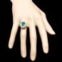 5.20Ct Natural Emerald & Diamond 14K Solid White Gold Ring