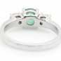 1.32Ct Natural Emerald & Diamond 14K Solid White Gold Ring