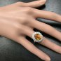 4.75Ct Natural Madeira Citrine and Diamond 14K Solid White Gold Ring